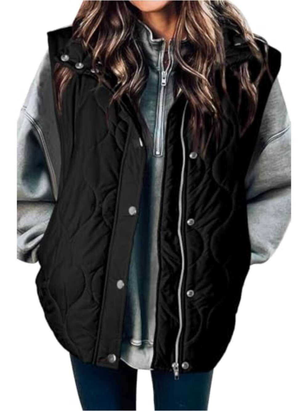 Cropped Quilted Puffer Vest Sleeveless Stand Collar Zip Up Women's Fall